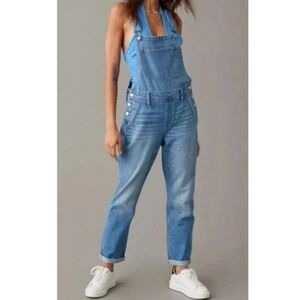 American Eagle Classic Denim Overall In Medium Wash